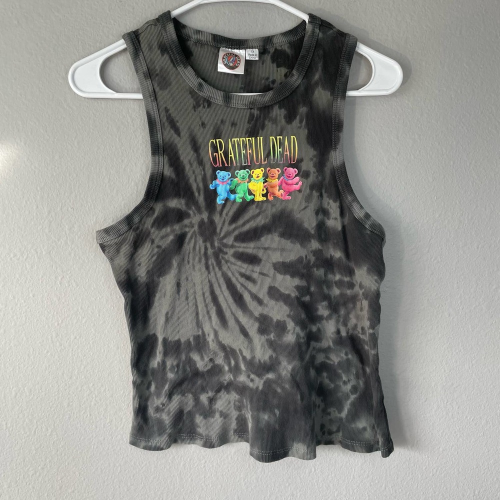 Grateful Dead | grey tie dye logo ribbed tank top sz 1X